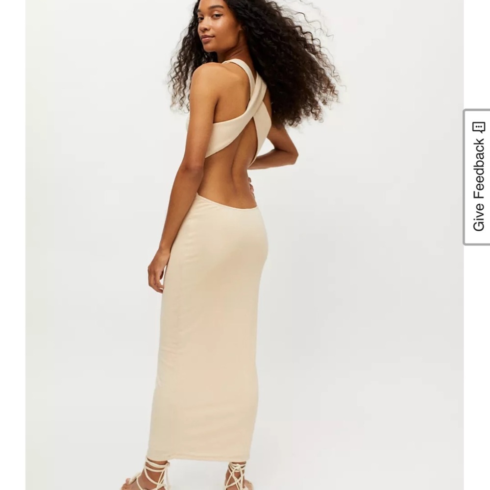 2/$30 | Cream Maxi Backless Dress in Oatmeal